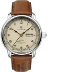 ZEPPELIN 9664-5 Uhr Herrenuhr Lederarmband Datum braun - Creme