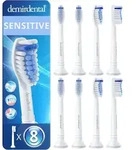 8er demirdental Sensitive Aufsteckb&uuml;rsten f&uuml;r Philips Sonicare | Wei&szlig; - Wei&szlig;