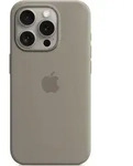 Apple Silikon Case iPhone 15 Pro tonbraun - Grau