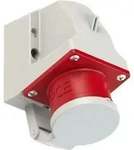 PCE 515-6d CEE-Wandger&auml;testecker 16A 5p 6h IP44 mit Deckel - Rot