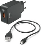 Hama 00201621, Hama USB Ladeger&auml;t 19.5W 1x USB-A, 1x Micro-USB Schwarz Innenbereich