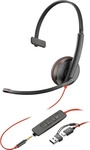 HP Poly 8X227AA, HP Poly Blackwire C3215 Over Ear Headset kabelgebunden Mono Schwarz