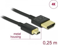 Delock 85119, Delock HDMI Anschlusskabel HDMI-A Stecker, HDMI-Micro-D Stecker...