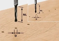 Festool 491065, Festool 491065 D&uuml;belbohrer 3mm Gesamtl&auml;nge 55mm 1St.