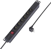 Sygonix SY-6736978, Sygonix SY-6736978 Steckdosenleiste 19 Zoll 6fach Schwarz