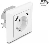 Delock 11499, Delock 11499 Einbau-Steckdose mit USB-C, mit USB Wei&szlig;