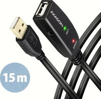 AXAGON ADR-215, AXAGON USB-Kabel USB 2.0 USB-A Buchse, USB-A Stecker 15m Schwarz