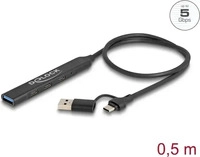 Delock 64272, Delock 64272 USB-Hub 3+1 Port USB-A, USB-C USB 3.2 Gen1 5 GBit/s mit