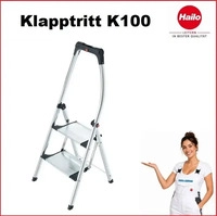 Hailo 4302-301, Klapptritt Stufen 2 Plattform-H.490mm Alu.m.Anti-Rutsch-Riffelung