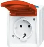 ABB 2CKA002083A0825, ABB 2CKA002083A0825 Schutzkontakt-Steckdose IP44 Rot, Rubin-Rot