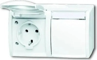 ABB 2CKA002084A0715, ABB 2CKA002084A0715 Schutzkontakt-Steckdose IP44 Reinwei&szlig; (RAL