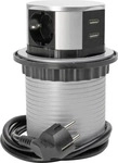 Kopp 229005011, Kopp 229005011 Steckdosenturm 3fach Silber Schutzkontakt 1St.