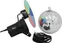 Eurolite 50101855 Halogen Discokugel-Set mit Motor, mit Farbwechselscheibe 20cm
