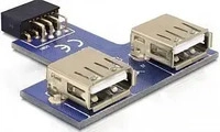 Delock 41824, Delock USB 2.0 Adapter [2x USB 2.0 Buchse A - 1x D-SUB-Stecker 9pol.]