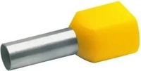 Klauke 87514, Klauke 87514 Zwillings-Aderendh&uuml;lse 6mm&sup2; Teilisoliert Gelb 100St.