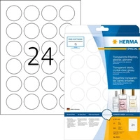 Herma 8023, Herma 8023 Folien-Etiketten &Oslash; 40mm Folie, gl&auml;nzend Transparent 600 St.