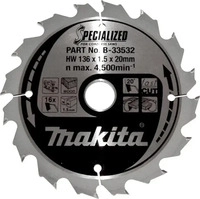 Makita B-33532, Makita SPECIALIZED B-33532 Hartmetall Kreiss&auml;geblatt 136 x 20 x 1 mm