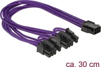 Delock 83704, Delock Strom Anschlusskabel 0.3 m Schwarz, Violett