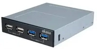 Akasa AK-ICR-12V3, Akasa AK-ICR-12V3 USB-Hub 4 Port USB-A USB 3.0 5 GBit/s Schwarz