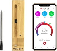 Meater RT3-MT-MP01, Meater Plus (50m range) Grillthermometer Holz