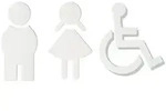 WC-Symbole HEWI (Ausf&uuml;hrung: Frau stahlblau)