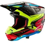 Alpinestars S-M5 Action 2 2024 Motocross Helm, schwarz-rot-gelb, Gr&ouml;&szlig;e M f&uuml;r