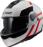 LS2 FF908 Strobe II Autox Klapphelm, weiss-rot, Gr&ouml;&szlig;e XS f&uuml;r M&auml;nner