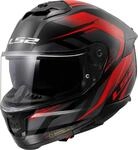 LS2 FF808 Stream II Fury Helm, schwarz-rot, Gr&ouml;&szlig;e XS f&uuml;r M&auml;nner
