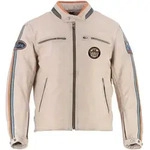 Helstons Ace 10Ans Motorrad Lederjacke, beige, Gr&ouml;&szlig;e S f&uuml;r M&auml;nner