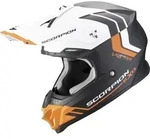 Scorpion VX-16 Evo Air Fusion Motocross Helm, schwarz-weiss-orange, Gr&ouml;&szlig;e XS f&uuml;r