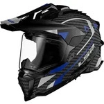LS2 MX701 Explorer Carbon Adventure Motocross Helm, carbon-blau, Gr&ouml;&szlig;e XS f&uuml;r