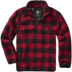 Brandit Teddyfleece Pullover, schwarz-rot, Gr&ouml;&szlig;e S f&uuml;r M&auml;nner