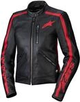 Alpinestars Stella Dyno Damen Motorrad Lederjacke, schwarz-rot, Gr&ouml;&szlig;e M