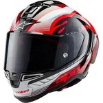 Alpinestars Supertech R10 Team Carbon Helm, schwarz-weiss-rot, Gr&ouml;&szlig;e XS f&uuml;r