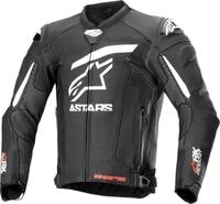 Alpinestars GP Plus R V4 Rideknit perforierte Motorrad Lederjacke, schwarz-weiss,