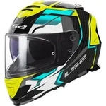 LS2 FF800 Storm II Tracker Helm, schwarz-gelb, Gr&ouml;&szlig;e XS f&uuml;r M&auml;nner