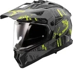 LS2 MX702 Pioneer II Crazy Motocross Helm, grau-gelb, Gr&ouml;&szlig;e XS f&uuml;r M&auml;nner