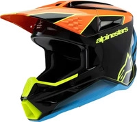 Alpinestars 8301725-1455-YL, Alpinestars SM3 Fray Jugend Motocross Helm Schwarz...
