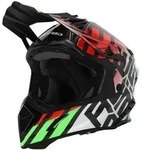 Acerbis Steel Carbon Motocross Helm, schwarz-rot-gr&uuml;n, Gr&ouml;&szlig;e XS f&uuml;r M&auml;nner
