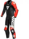 Dainese Mugello 3 D-Air perforierte 1-Teiler Motorrad Lederkombi, schwarz-weiss-rot,