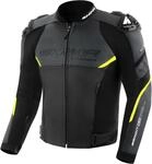 SHIMA Bandit 2.0 perforierte Motorrad Lederjacke, schwarz-gelb, Gr&ouml;&szlig;e 48 f&uuml;r