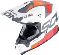 Scorpion 146-475-331-06, Scorpion VX-16 Evo Air Analog Motocross Helm Weiss Rot