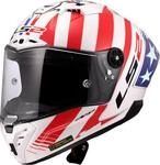 LS2 FF805 Thunder GP Baz Replica Carbon Helm, weiss-rot-blau, Gr&ouml;&szlig;e XS f&uuml;r M&auml;nner