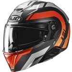 HJC i91 Arven Klapphelm, schwarz-orange-silber, Gr&ouml;&szlig;e XS 54 55 f&uuml;r M&auml;nner