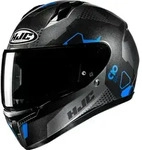HJC C10 Aspa Helm, schwarz-grau-blau, Gr&ouml;&szlig;e XS 54 55 f&uuml;r M&auml;nner