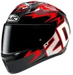 HJC C10 Diablo Mask Helm, schwarz-weiss-rot, Gr&ouml;&szlig;e XS 54 55 f&uuml;r M&auml;nner
