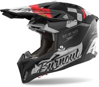 Airoh Aviator 3 Burnout Motocross Helm, schwarz-rot, Gr&ouml;&szlig;e XS f&uuml;r M&auml;nner