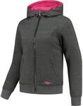 Rusty Stitches Wendy Damen Motorrad Zip Hoodie, grau-pink, Gr&ouml;&szlig;e 40
