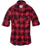 Brandit Amy Flanell Ladies Hemd, schwarz-rot, Gr&ouml;&szlig;e S f&uuml;r Frauen