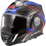LS2 FF901 Advant X Carbon Future II Klapphelm, weiss-rot-blau, Gr&ouml;&szlig;e XS f&uuml;r